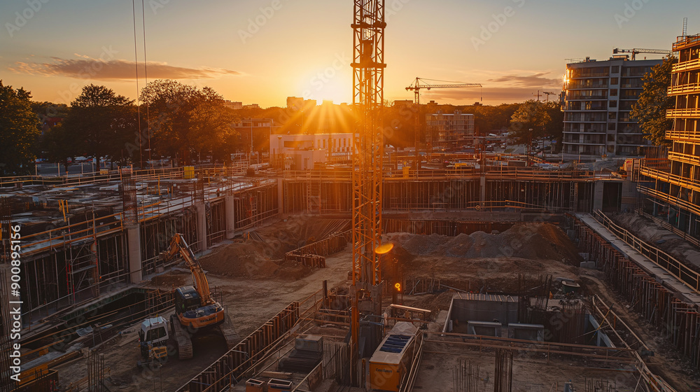 Construction Site at Sunrise Construction Site at Sunrise