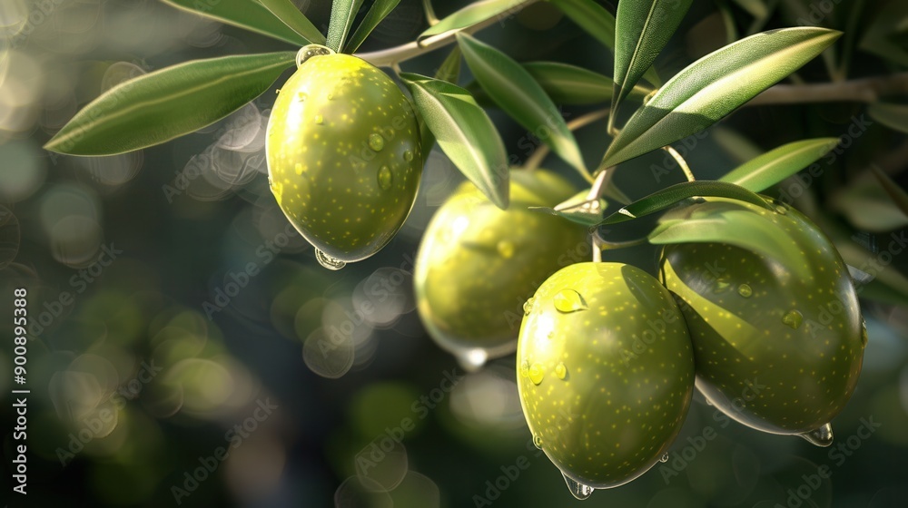 Close-up of a ripe olive on a tree. Freshness and natural beauty concept Close-up of a ripe olive on a tree. Freshness and natural beauty concept