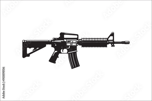 Gun Silhouette Illustration. Black gun vector illustration on white background. gun vector.