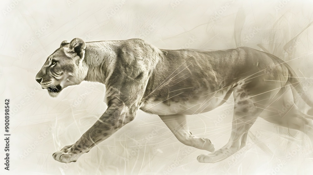 Fototapeta premium lion illustration background