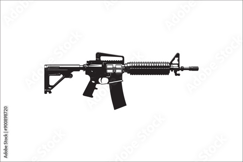 Gun Silhouette Illustration. Black gun vector illustration on white background. gun vector.