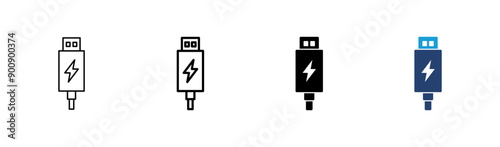 Usb icon set. Flash disk icon vector