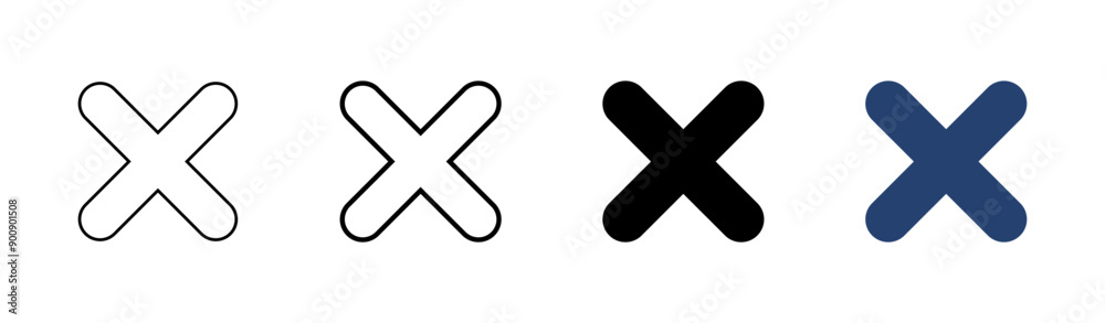 Close icon set. Delete icon vector. cross sign Close icon set. Delete icon vector. cross sign