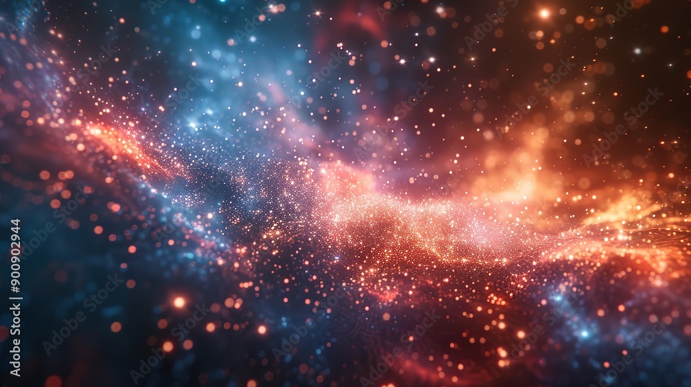 Dynamic Display of Red, White, and Blue Fireworks Exploding in the Night Sky