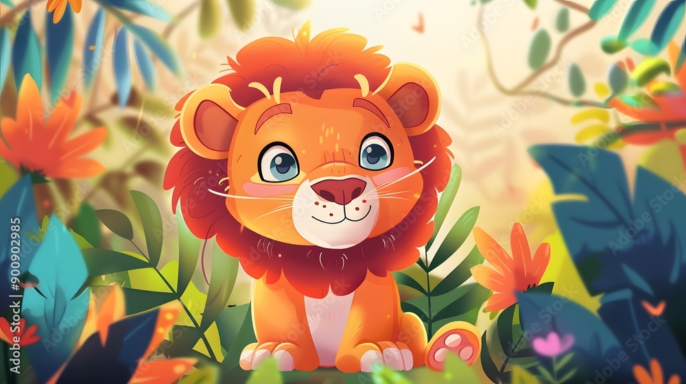 Fototapeta premium lion illustration background