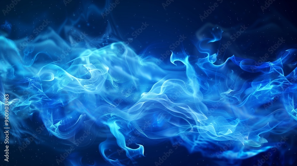 Obraz premium Mesmerizing Blue Smoke in Ethereal Abstract Illustration for Creative Design Projects