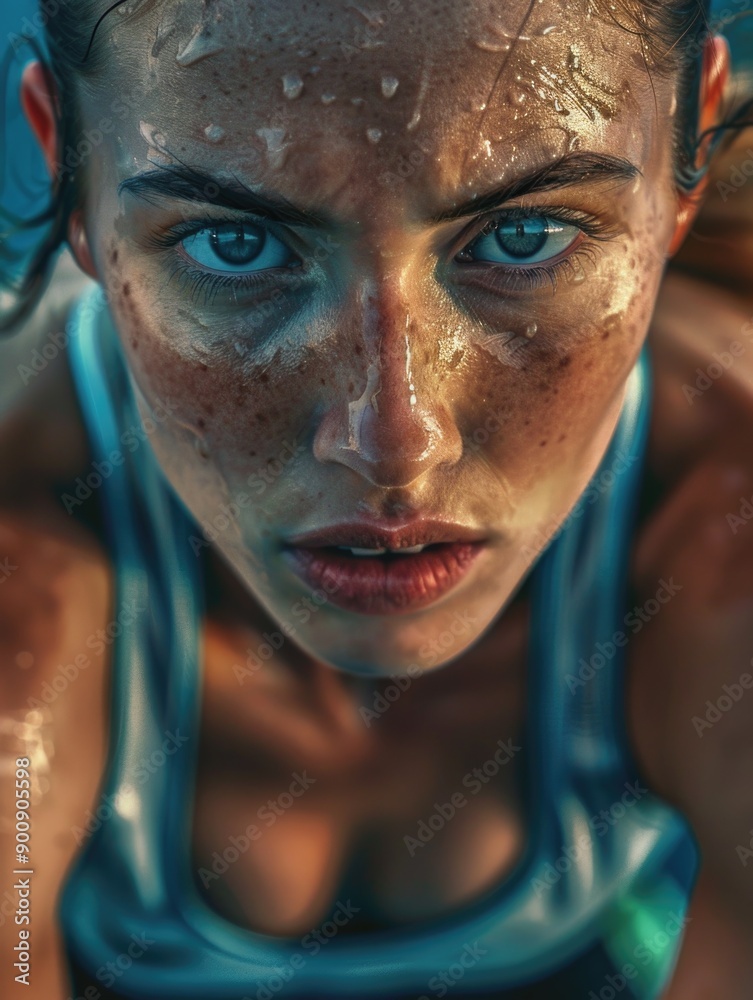 Close-up portrait of a woman with distinctive freckles on her face Close-up portrait of a woman with distinctive freckles on her face