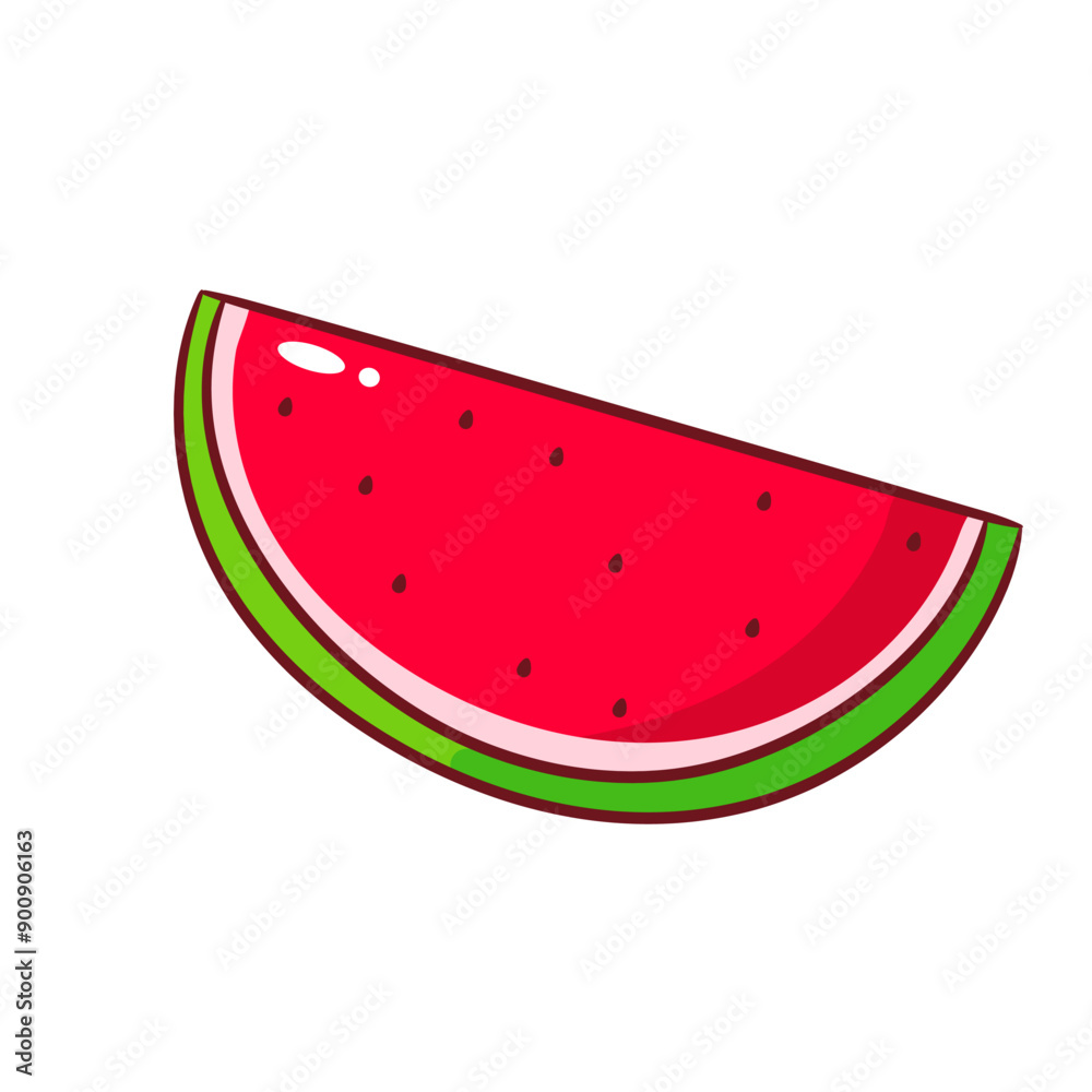 Slice Watermelon Cartoon Vector. Fruit Summer Concept Design Illustration. Hand Drawn Style. Isolated White background. Slice Watermelon Cartoon Vector. Fruit Summer Concept Design Illustration. Hand Drawn Style. Isolated White background.