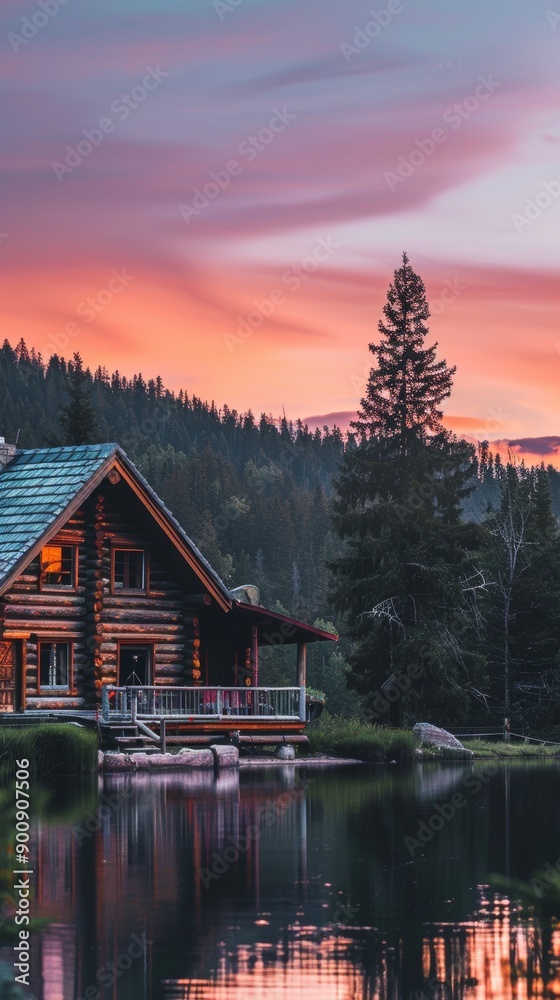 Fototapeta premium cabin in the mountains