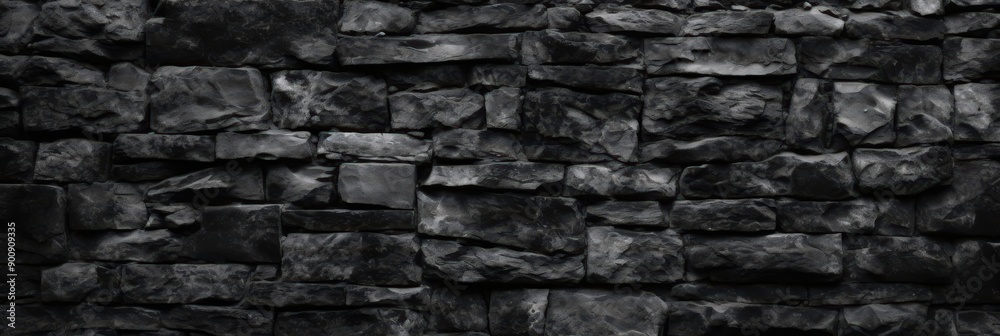 Fototapeta premium Black Stone Wall Texture