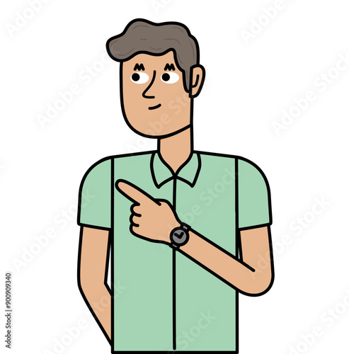 executive man guy cartoon pointing with his finger