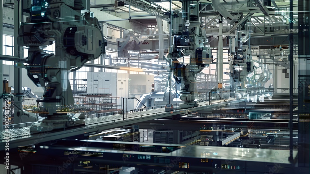 Futuristic Factory with Advanced Automation and Control Systems Futuristic Factory with Advanced Automation and Control Systems