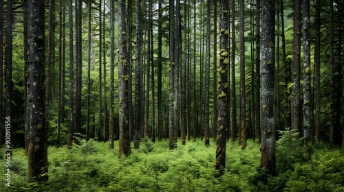 Douglas fir tree in Cathedral Grove, MacMillan Provincial Park, Vancouver island, British Columbia, Canada. 