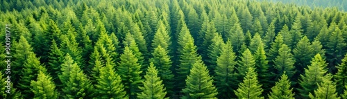 Dense Evergreen Forest Aerial View