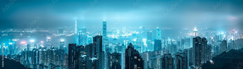 Night Skyline of Hong Kong Cityscape Night Skyline of Hong Kong Cityscape