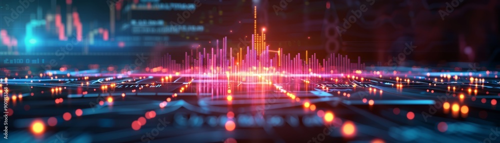 Futuristic Digital Data Visualization with Charts Futuristic Digital Data Visualization with Charts