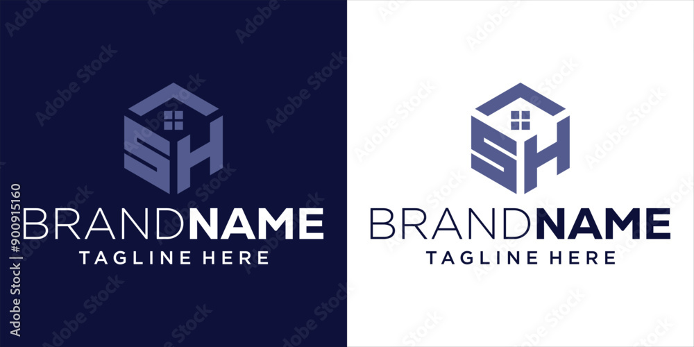 Creative SH House Logo Design With Hexagon Symbol, Design Inspiration, Illustration, Vector Creative SH House Logo Design With Hexagon Symbol, Design Inspiration, Illustration, Vector