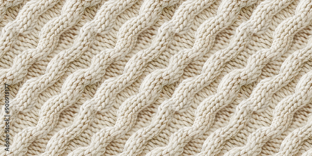 a close up of soft ivory yarn with many thick knit stitches, the texture is smooth and has an sophisticated and elegant feel to it a close up of soft ivory yarn with many thick knit stitches, the texture is smooth and has an sophisticated and elegant feel to it