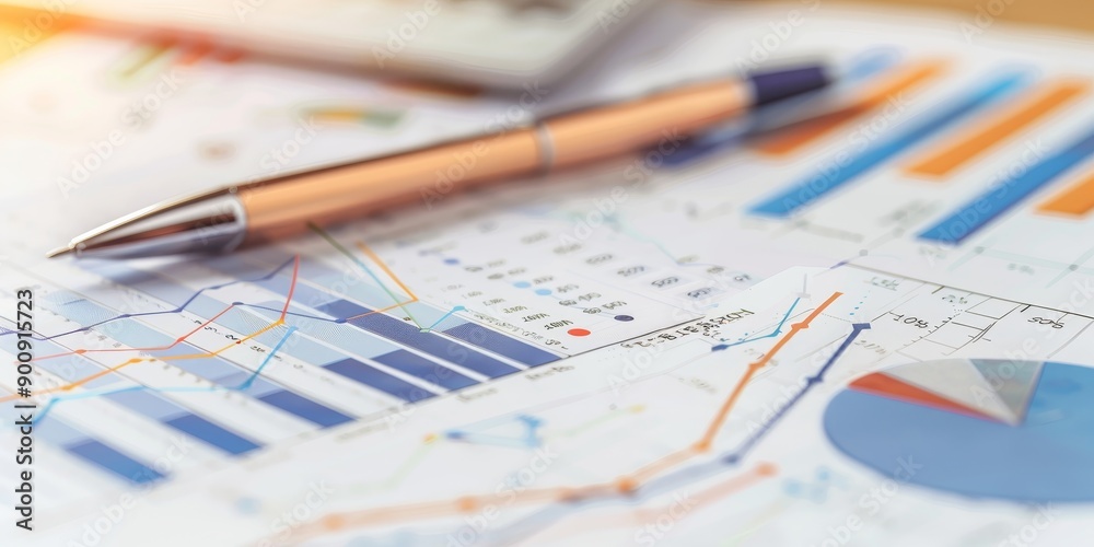 Close-up of successful stock market charts and graphs, symbolizing financial success and investment returns Close-up of successful stock market charts and graphs, symbolizing financial success and investment returns