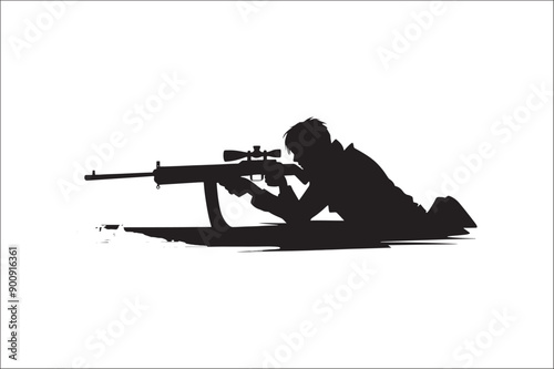 Sniper soldier silhouette military, target, sniper soldier silhouette vector design, sniper vector.