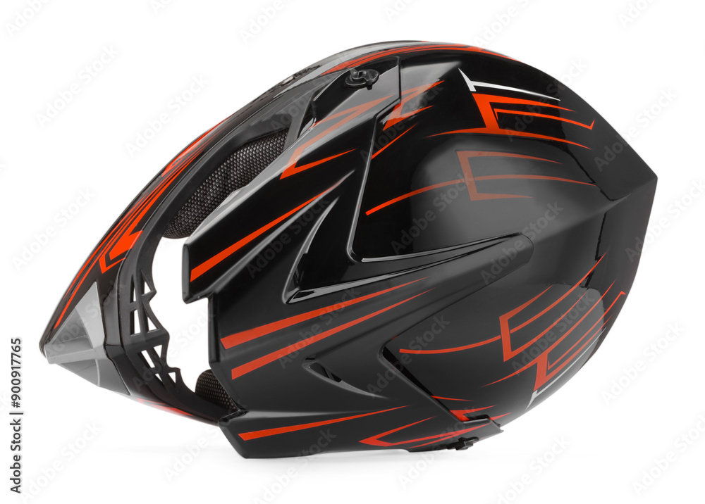Fototapeta premium New modern motorcycle helmet isolated on white