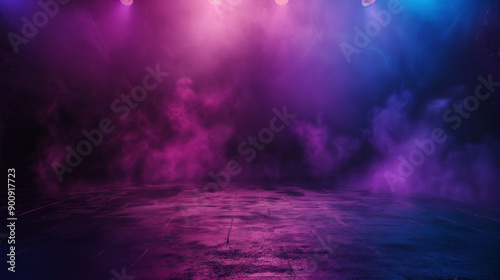 Vibrant Light Show With Colorful Smoke Effects in a Dark Atmosphere at Night