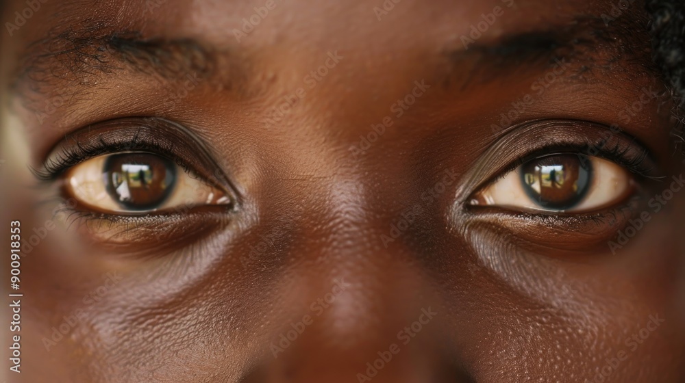 A close up shot of a person's eyes, highlighting their brown color A close up shot of a person's eyes, highlighting their brown color