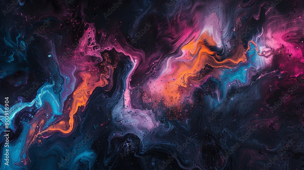 A colorful painting of a galaxy with a purple and blue swirl A colorful painting of a galaxy with a purple and blue swirl