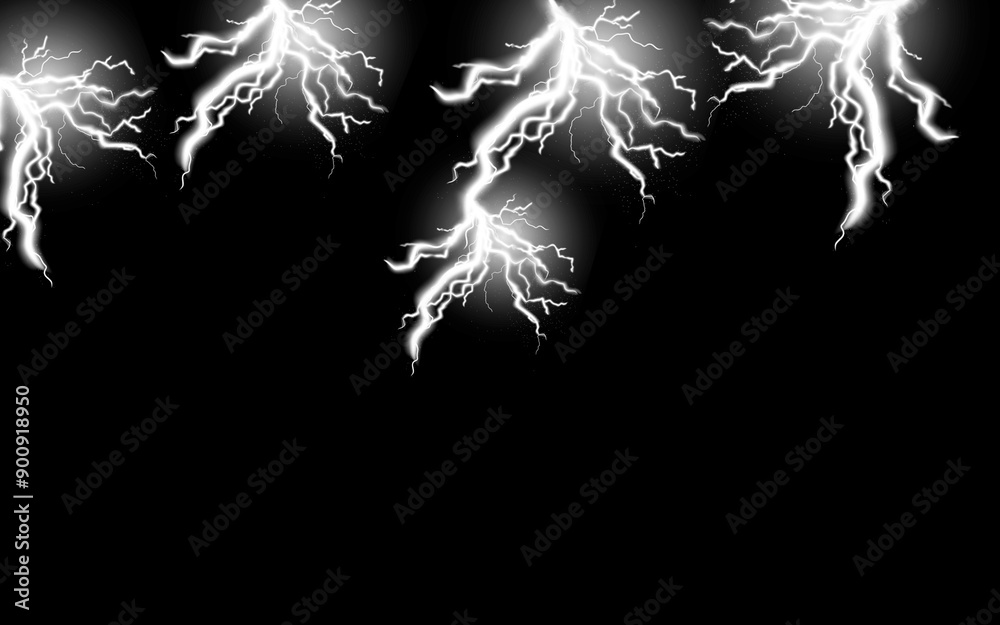 Illustration of white lightning storm on black background. Illustration of white lightning storm on black background.