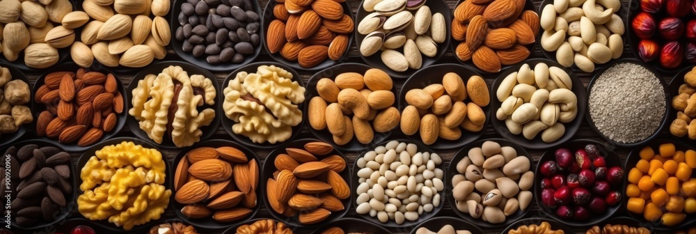 Assortment of Nuts and Seeds in Bowls Assortment of Nuts and Seeds in Bowls