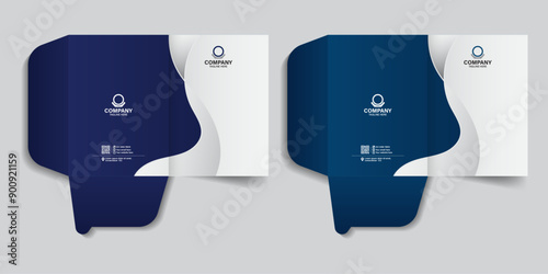 File folder design for storing important papers of your business. Creative Corporate Luxury Professional presentation document folder and report cover template.
