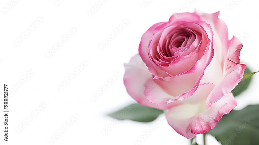Fresh beautiful pink rose isolated on a white background Detail for creating a collage : Generative AI Fresh beautiful pink rose isolated on a white background Detail for creating a collage : Generative AI