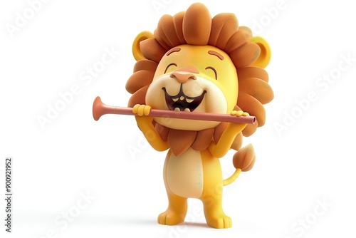 Lion playing flute