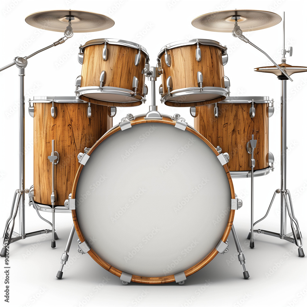 Dynamic 3D Drum Icon: A Classic Music Symbol on White Background Dynamic 3D Drum Icon: A Classic Music Symbol on White Background