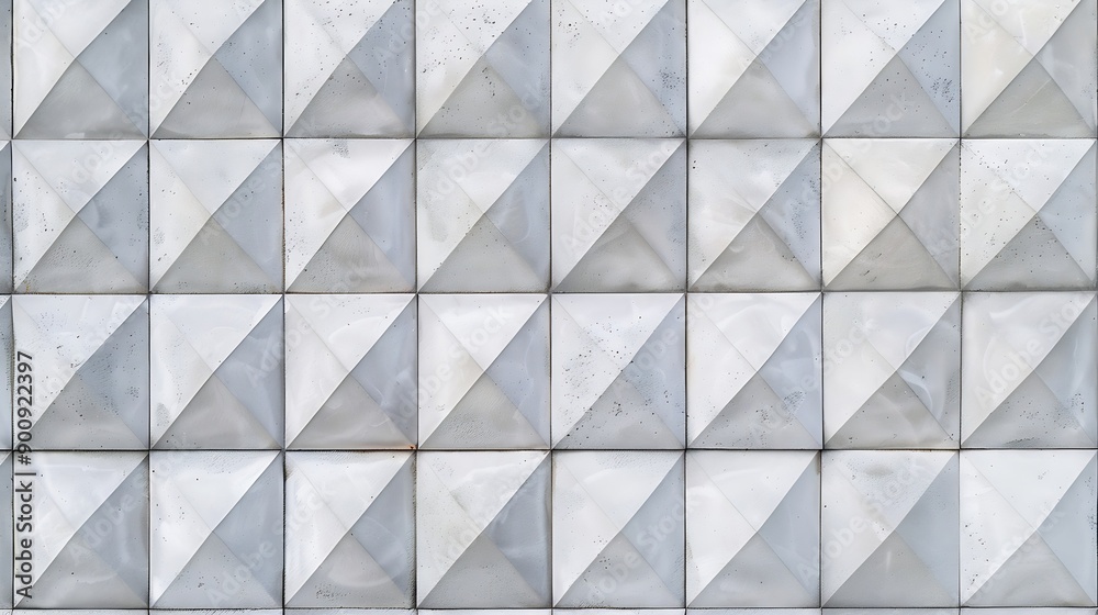 Background texture of square 3d white tiles on facade Street stone cement wall with geometric rhombus pattern concrete light gray polygons Building cladding architectural masonry : Generative AI Background texture of square 3d white tiles on facade Street stone cement wall with geometric rhombus pattern concrete light gray polygons Building cladding architectural masonry : Generative AI