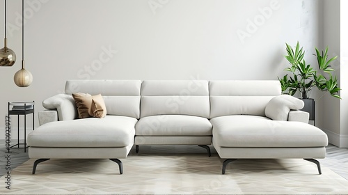 3D rendering Sofa in living room with free space : Generative AI © The Little Hut
