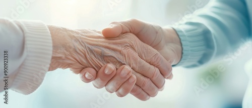 Compassionate social worker aiding an elderly individual, close-up, emphasizing the importance of social services in elderly care