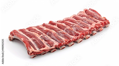 Pork ribs Raw meat isolated on white background : Generative AI