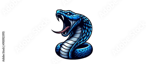 Blue snake vector icon image