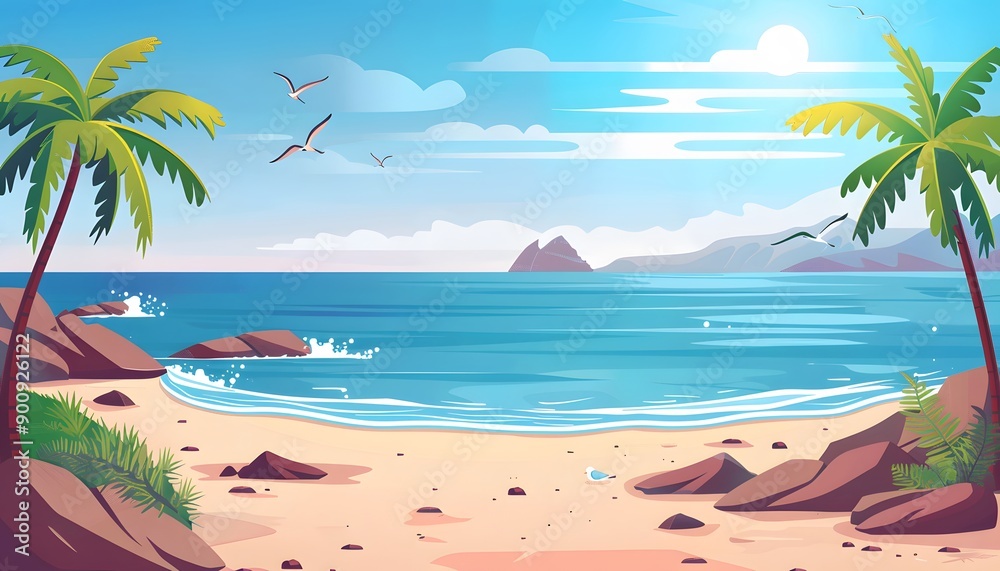 Obraz premium beach vector illustrations