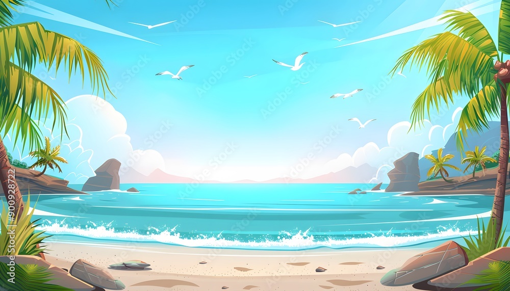 Obraz premium beach vector illustrations