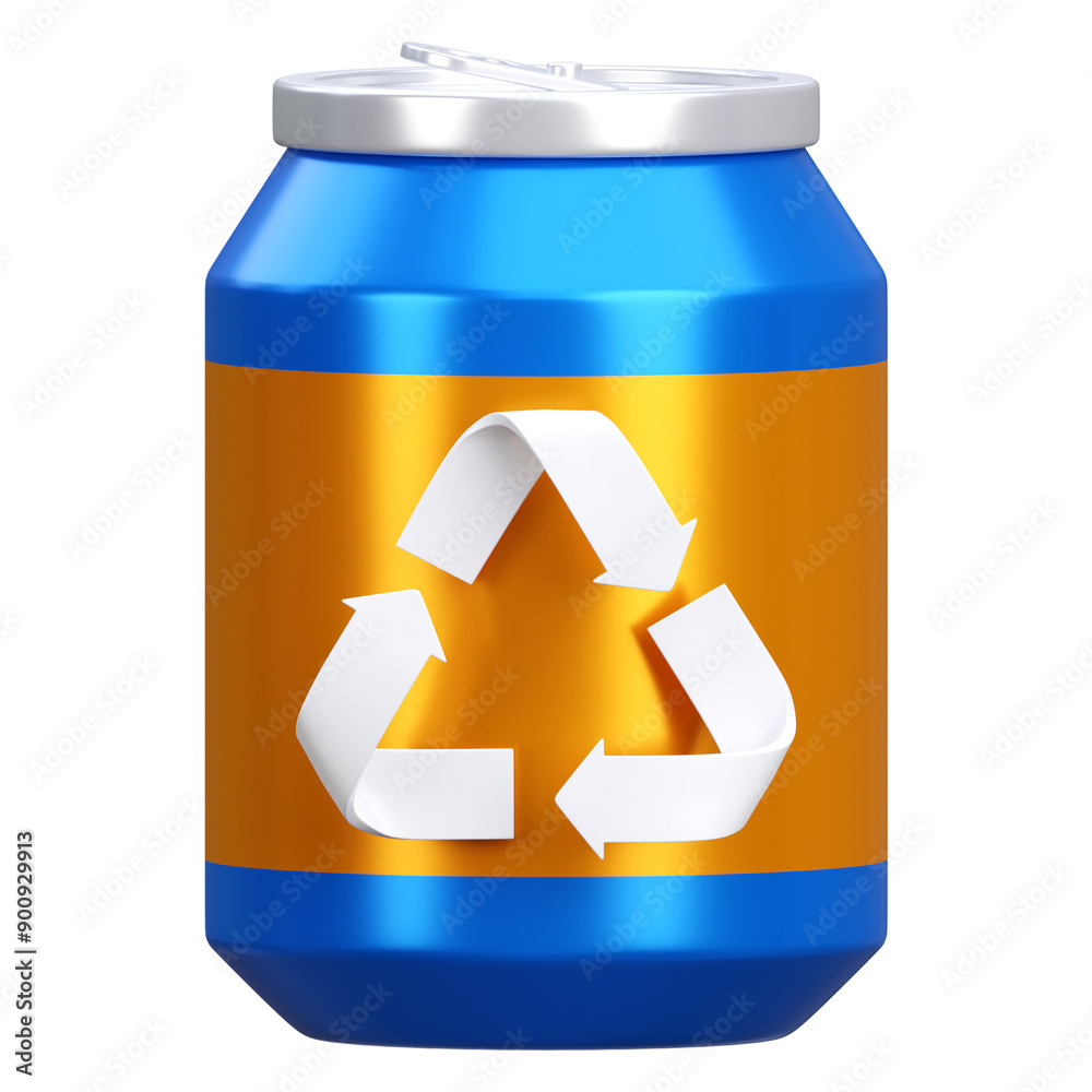 3D render of metal can recycling icon illustration