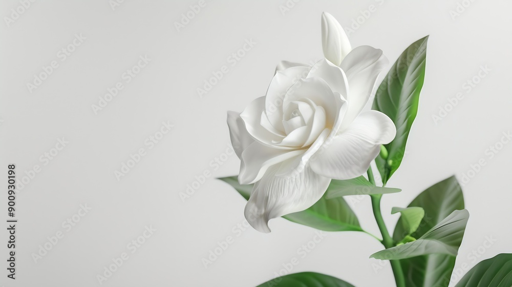 Fototapeta premium gardenia flower white background isolated : Generative AI