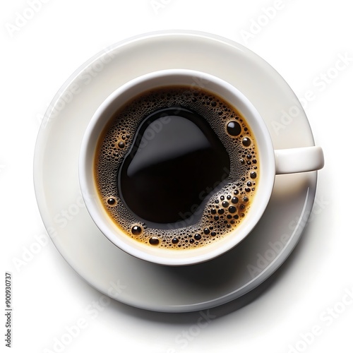 Top View of a Cup of Black Coffee.