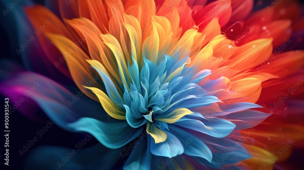 Obraz premium Abstract Flower with Vibrant Colors