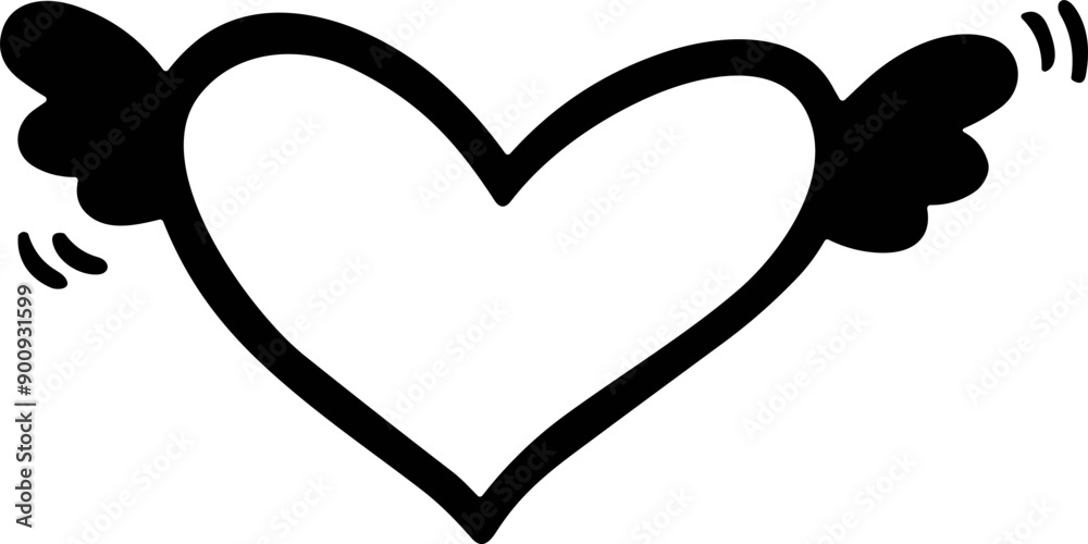 A hand drawn heart form vector element A hand drawn heart form vector element