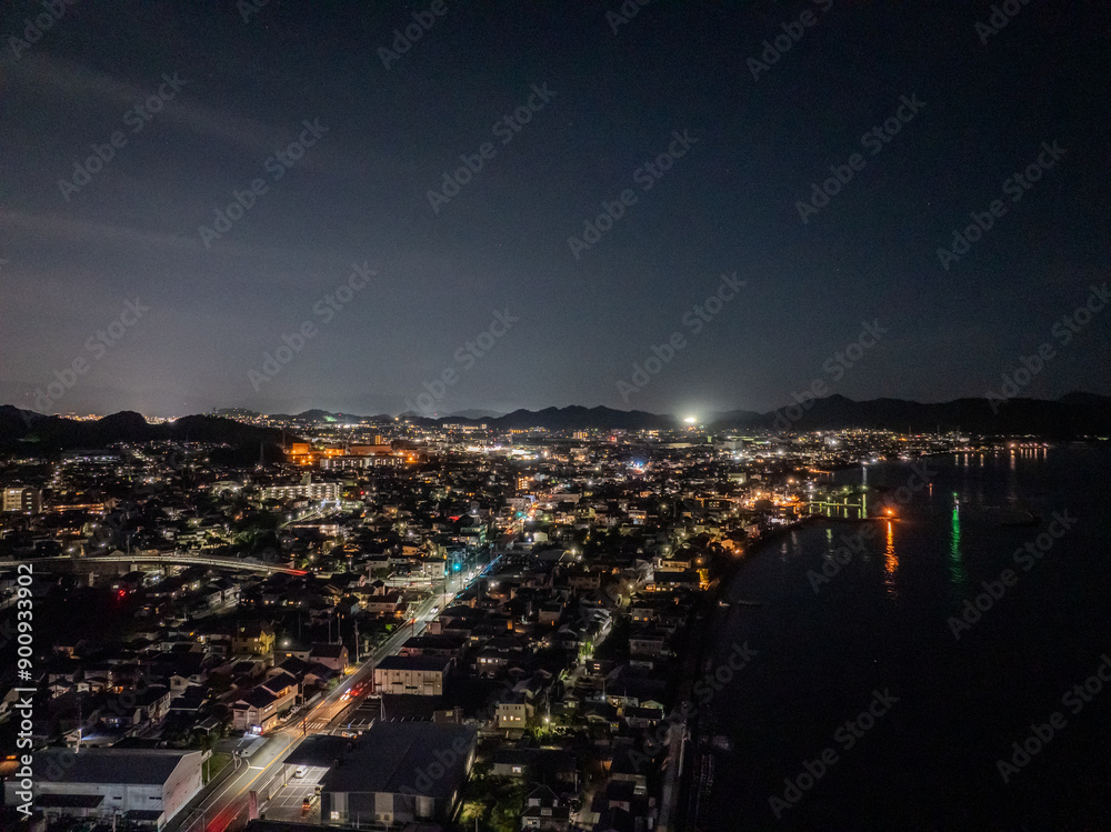 Naklejka premium night view of the city