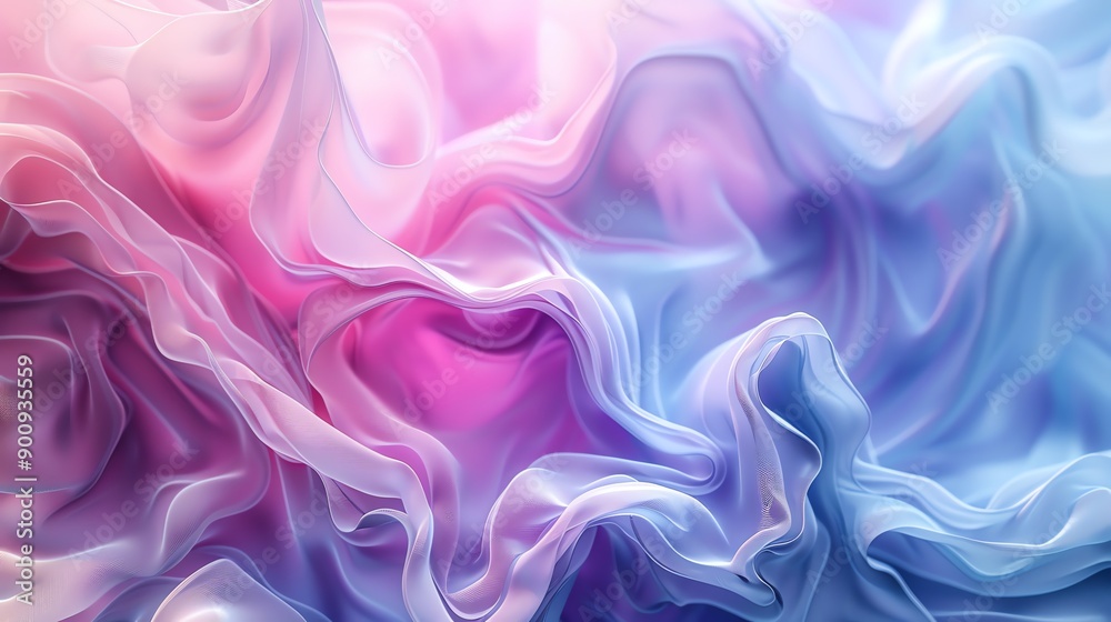 Fototapeta premium Abstract Pink and Blue Fabric Waves.