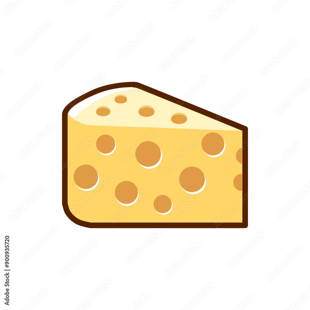 vector illustration of a piece of cheese in flat style isolated on white background vector illustration of a piece of cheese in flat style isolated on white background