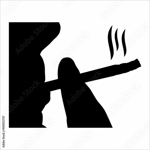 Silhouette of a man smoking